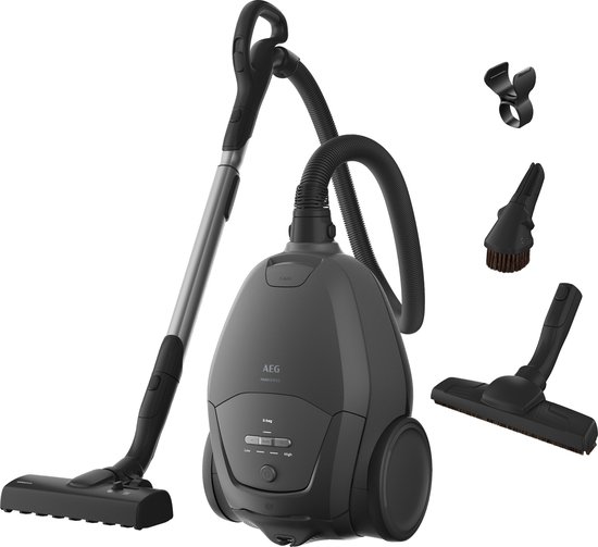 AEG AB71U2DG Silent 7000 - Stofzuiger met zak - Parket zuigmond - Zeer stille stofzuiger slechts 59dB - Geschikt voor alle vloeren - Sterke zuigkracht - Grote actieradius 12m - Vacuum cleaner - Krachtige stofzuiger met stofzak - 2 extra accessoires