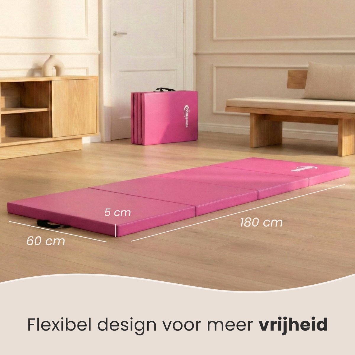Eyepower Turnmat voor thuis, 180 x 120 cm, inklapbaar, 5 cm