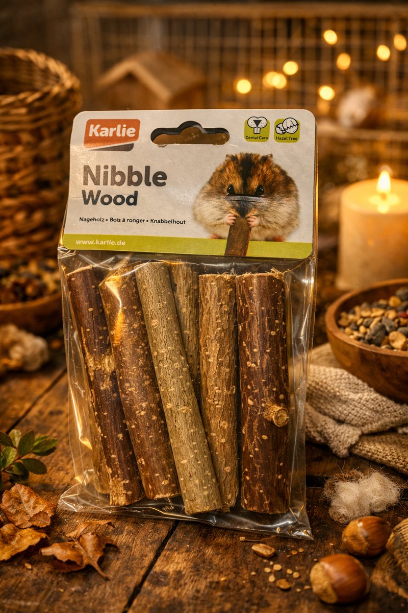 Karlie Nibble Wood - Knabbelhout - Knaagdieren Snacks - Houtstaafjes - 10 pcs.