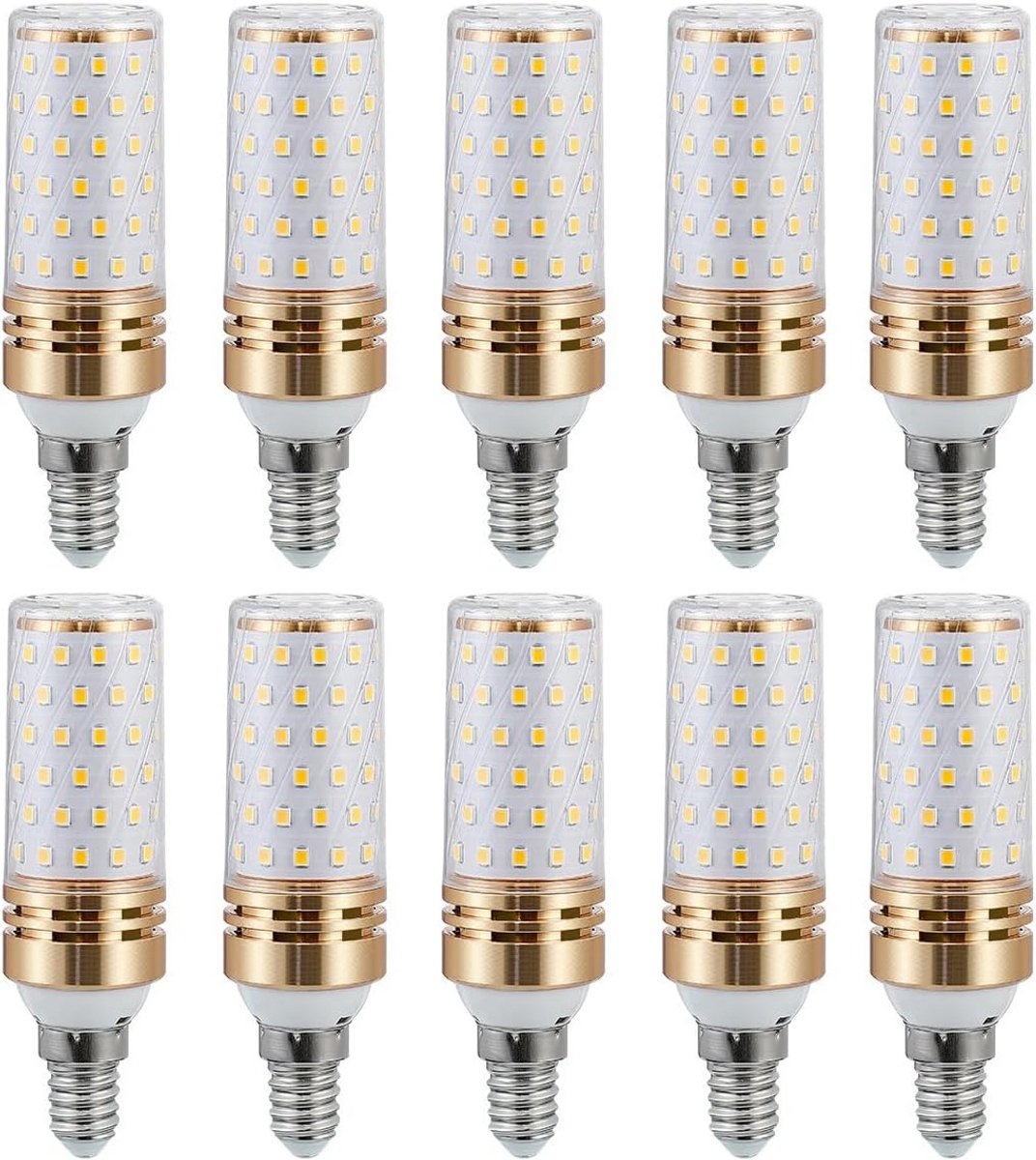 Set van 10 LED Lampen E14 9W 1000 Lumen Warm Wit Vervanging 100W Halogeen