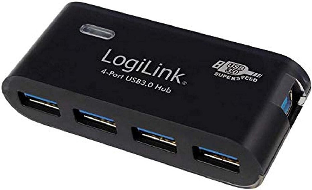 USB 3.0 Hub 4 Poorten Supersnel 5000 Mbit/s Zwart