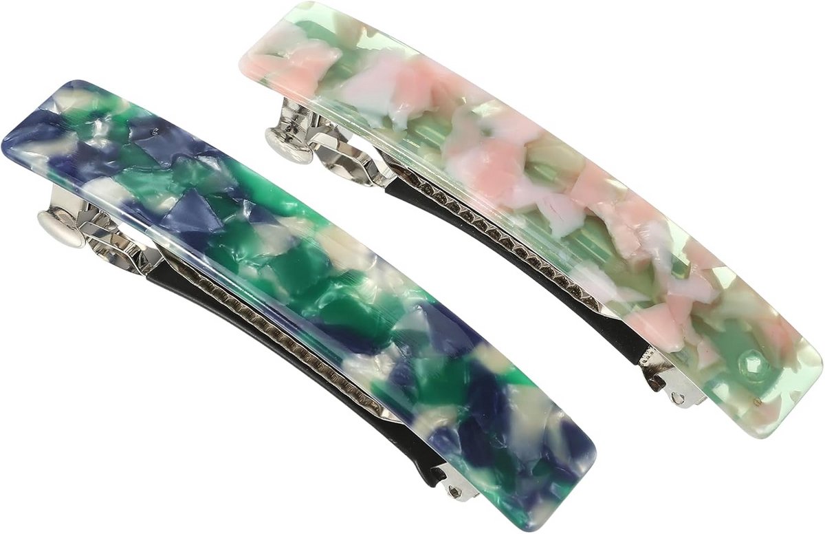 2 Stuks Elegante Haarspeldjes met Schildpadprint - Franse Haarclips voor Dames