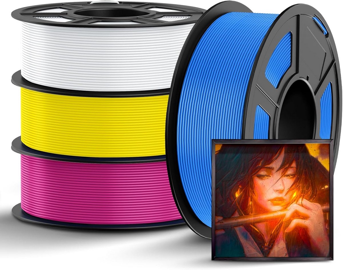 PLA 3D Printerfilament 1,75 mm 4 kg CMYK Kleurenset Nauwkeurigheid +/- 0,02 mm