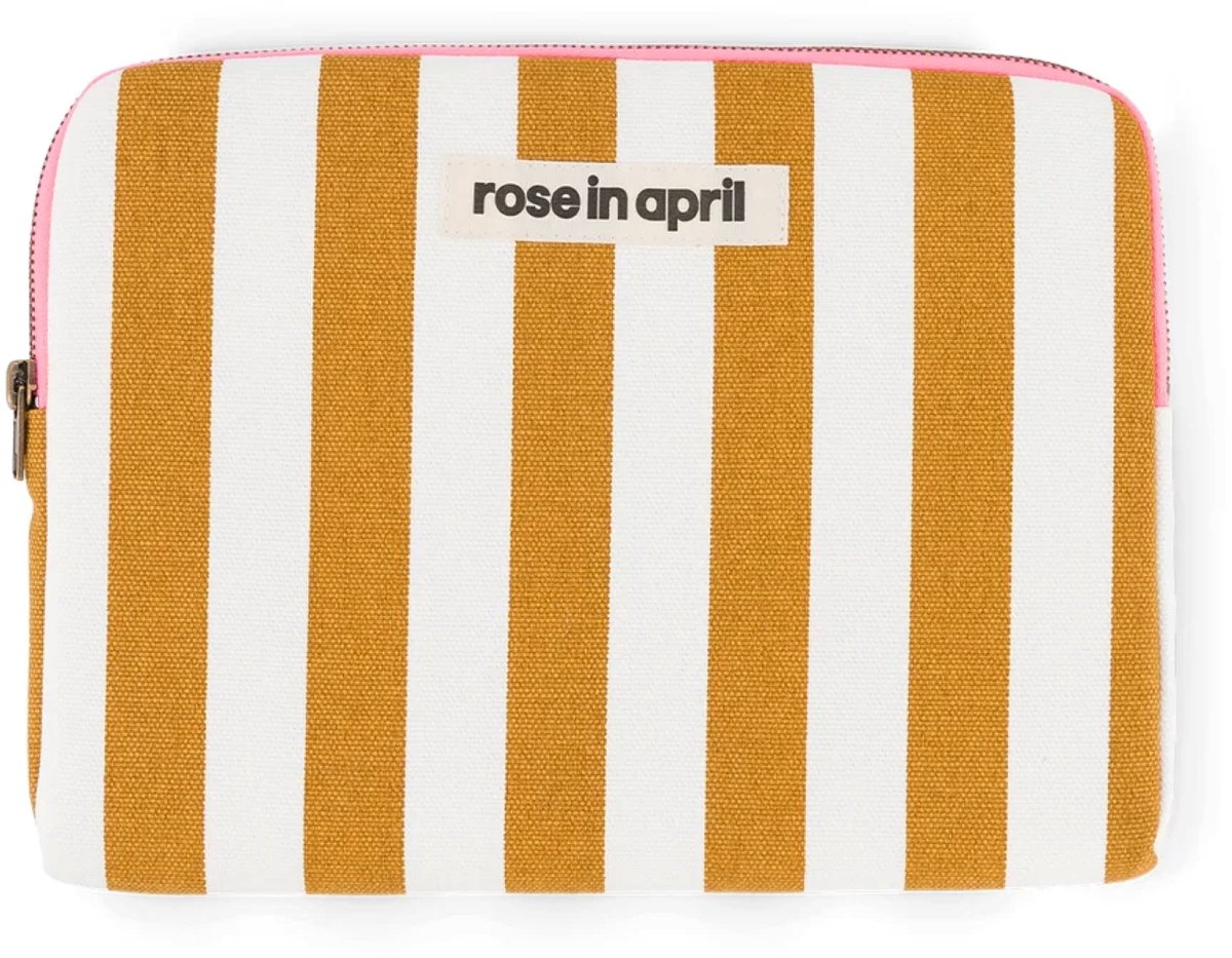 Rose in April Ipad Hoes Ecru Caramel Strepen