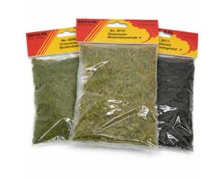 BERKA Grasvezels Set – Bosbodem, Bloemenweide & Veengrond – 3 x 20g – Modelbouw Landschapsmateriaal