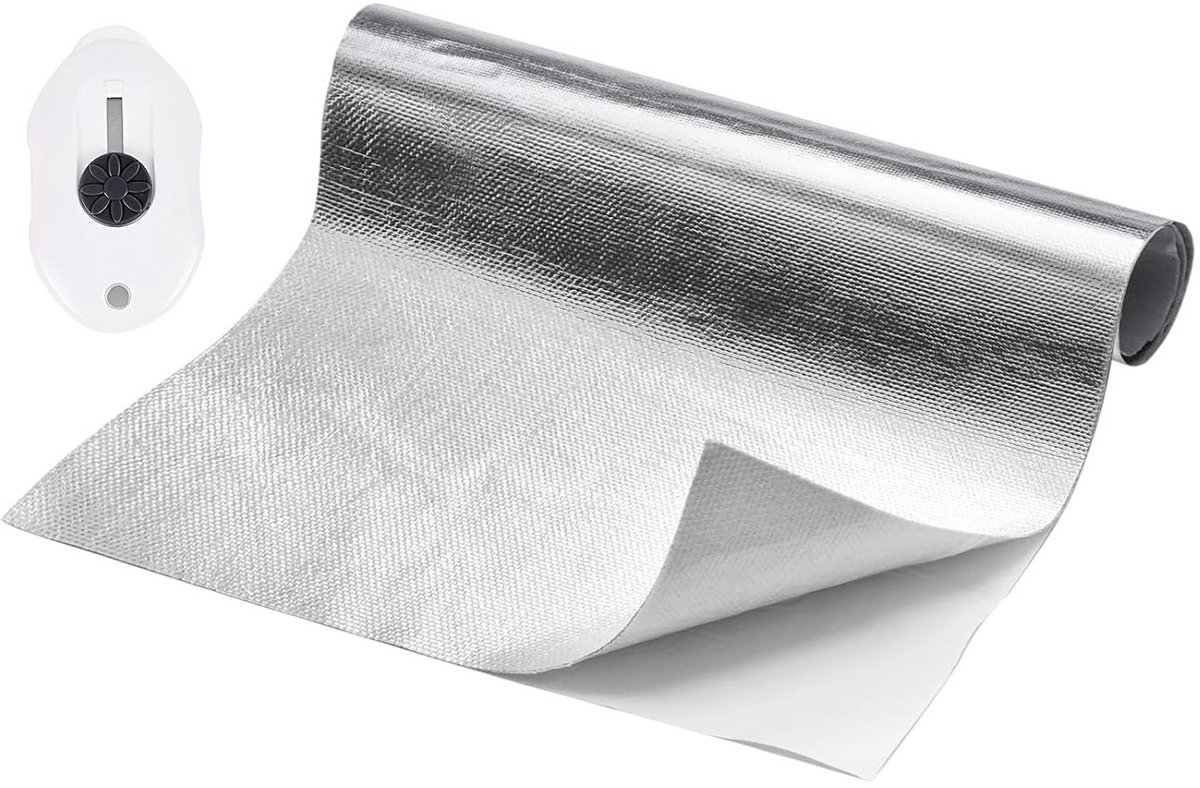 Zelfklevende Hitte Isolerende Folie Aluminium/Glasvezel - Warmte Bescherming 60x200 cm