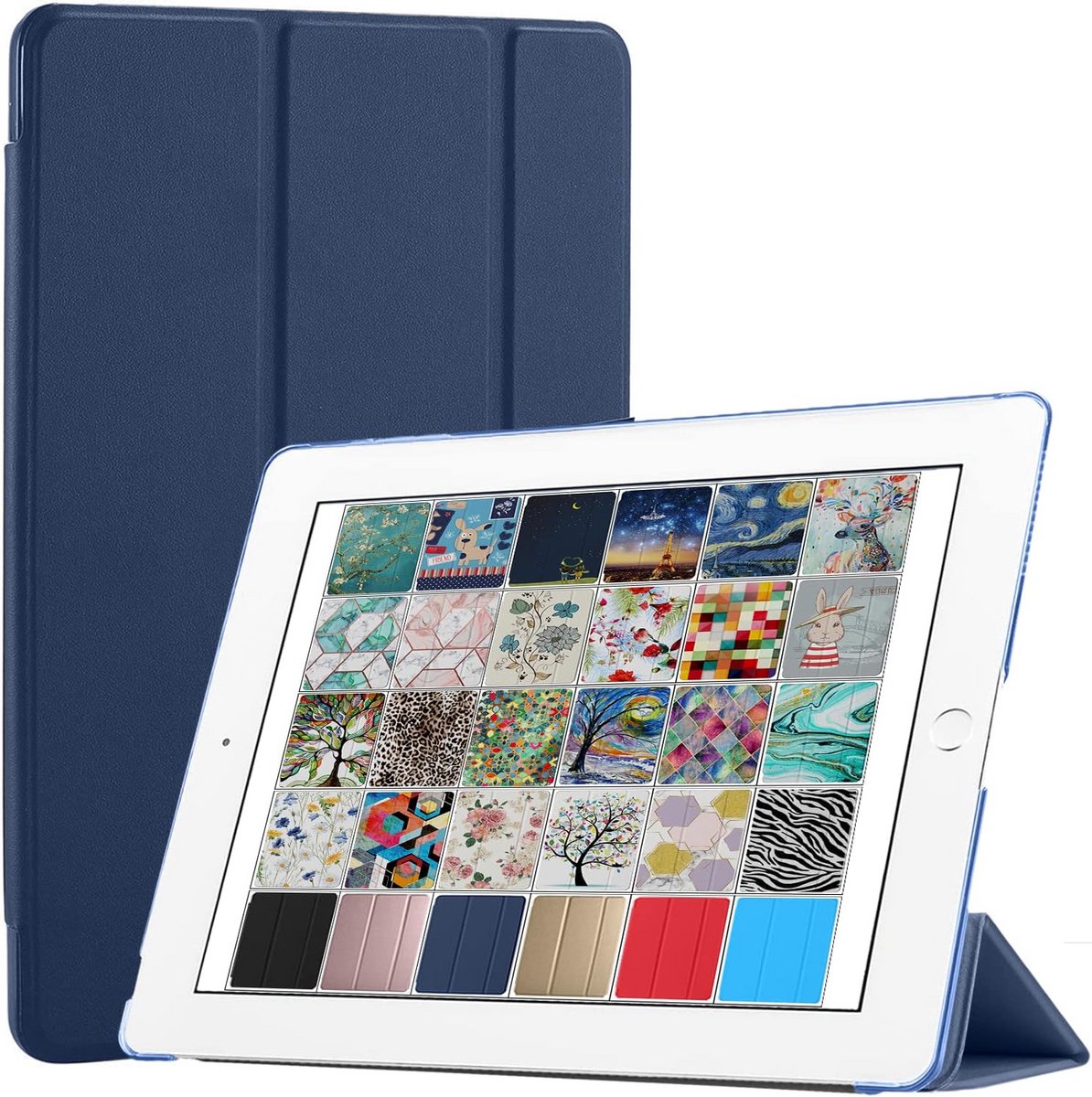 Robuuste Beschermhoes voor iPad Air 2 9.7 inch - Duurzame Marineblauwe PC Case