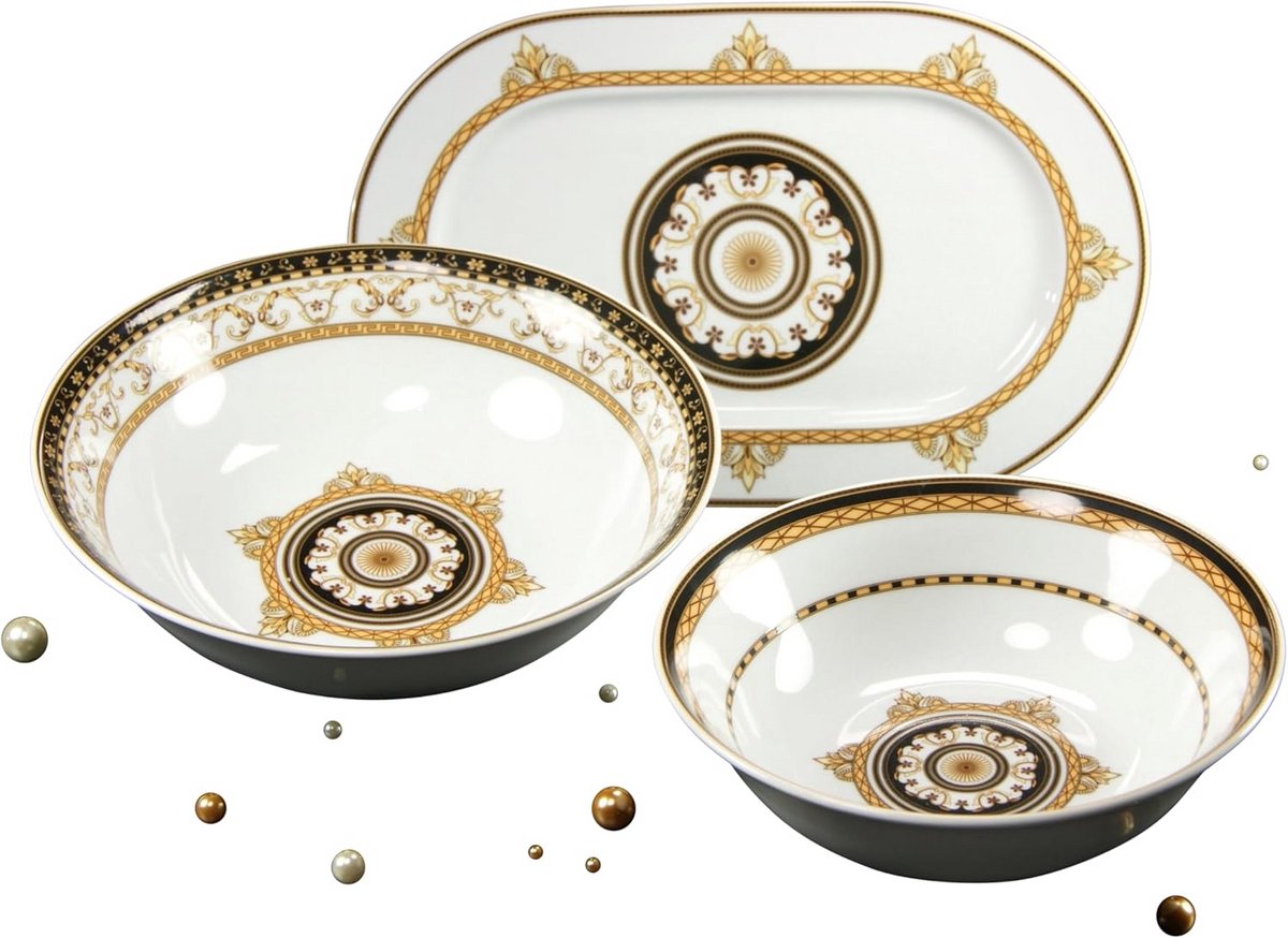 Set van 3 Zwarte Serveerschalen Majestosa