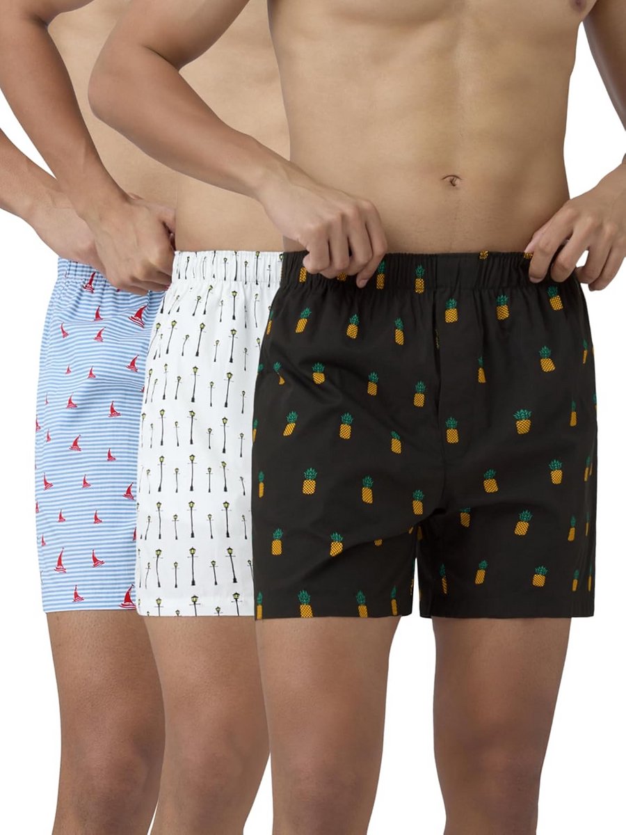 Heren boxershorts katoen met normale pasvorm en print
