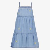 TwoDay meisjes denim jurk met madeliefjes - Blauw - Maat 92