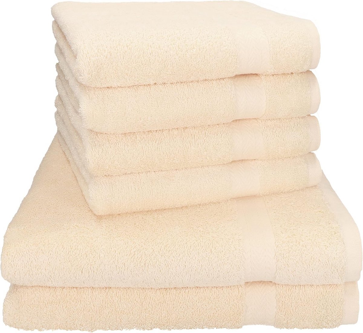 Luxe Handdoekset Beige 6 Delig - Douche- en Handdoeken Set