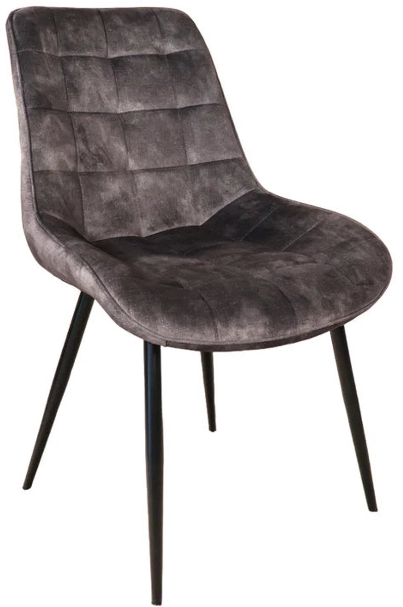 SET DEAL: 6 stuks Eetkamerstoel De Vince antraciet velvet eetstoel zetel
