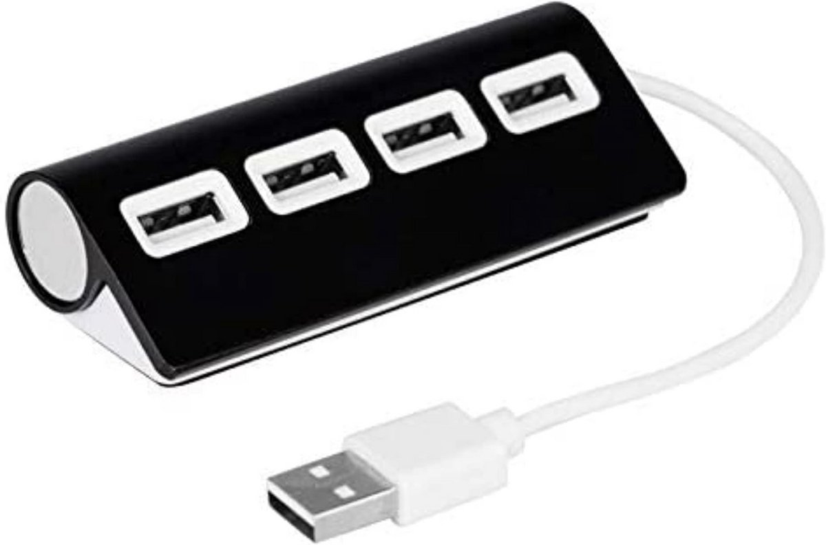 Compacte USB 2.0 Hub - 4 Poorten Verdeler voor Laptop en PC