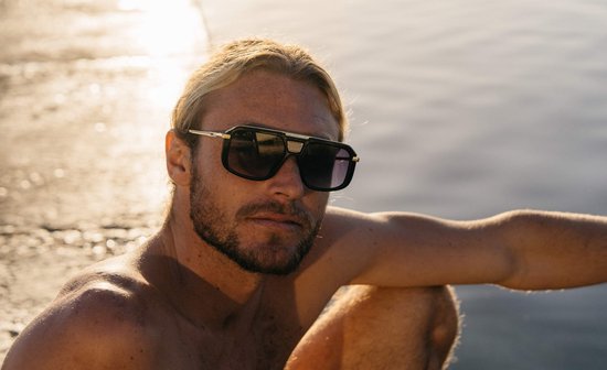 Ibiza Boss zonnebril - Festival rave bril - Glasses - Bruin / goud van Merkloos — afbeelding 2