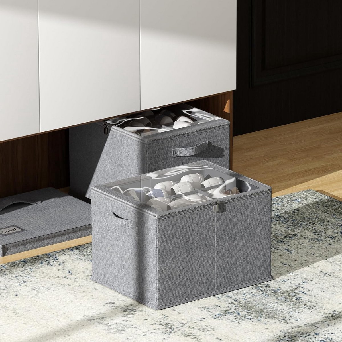 Set van 2 Schoenorganizers voor Kast - Opbergbakken voor 24 Paar Schoenen