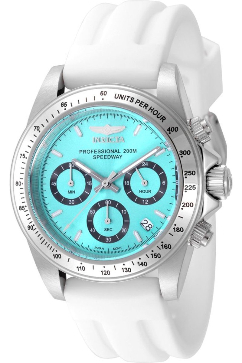 Invicta Speedway 50489 Heren Horloge - Waterdicht - Analoog - Quartz Uurwerk - Roestvrij Staal met blauwe Wijzerplaat - 40mm