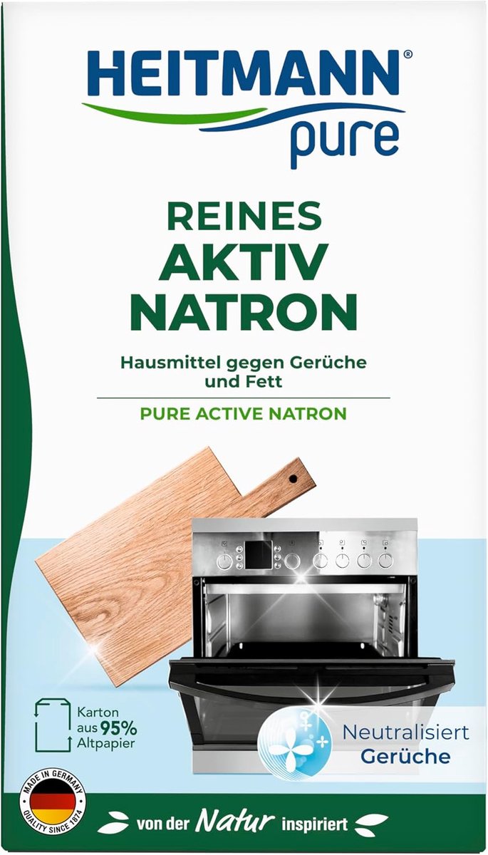 HEITMANN pure Pure Actieve Soda 450 g – Krachtig tegen Vet, Geuren & Vlekken