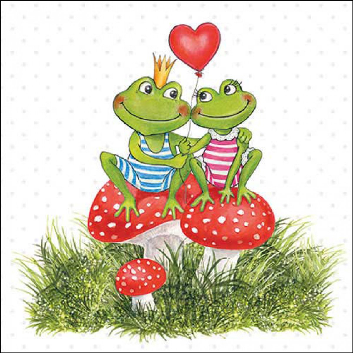 Ambiente Cocktail servetten - Frogs in love