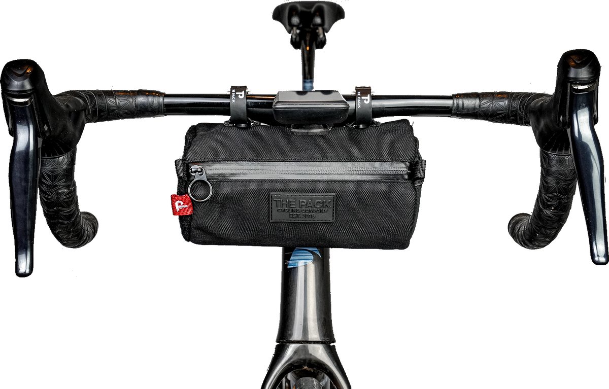 The Pack Snack Bag Red Dark Charcoal | Stuurtas - Bikepacking - 2L - Stevig materiaal - Zachte binnenzijde - Waterafstotend - Gravelbike