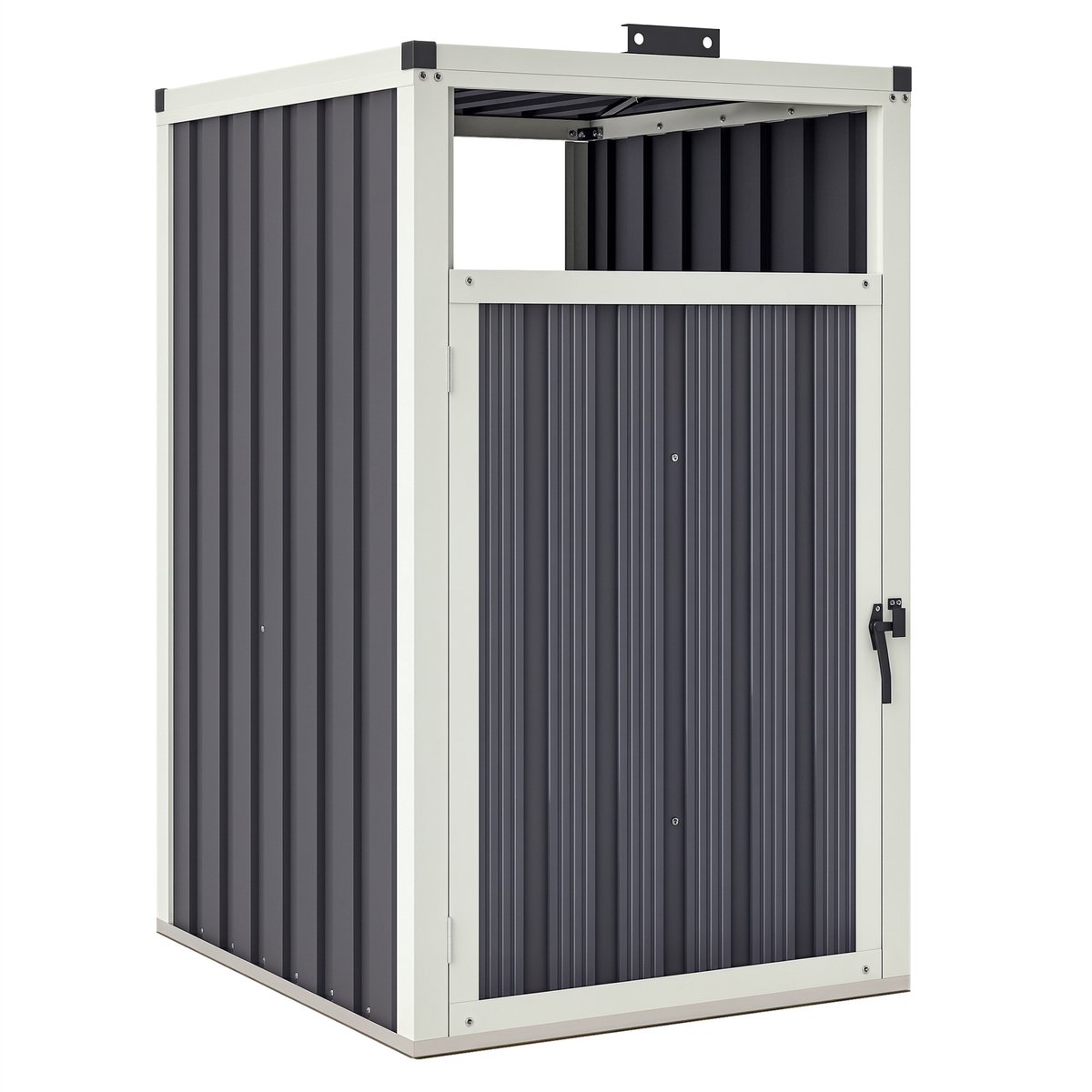 Outsunny Afvalcontainerberging - Gegalvaniseerd staal - 73x81x122cm - Donkergrijs