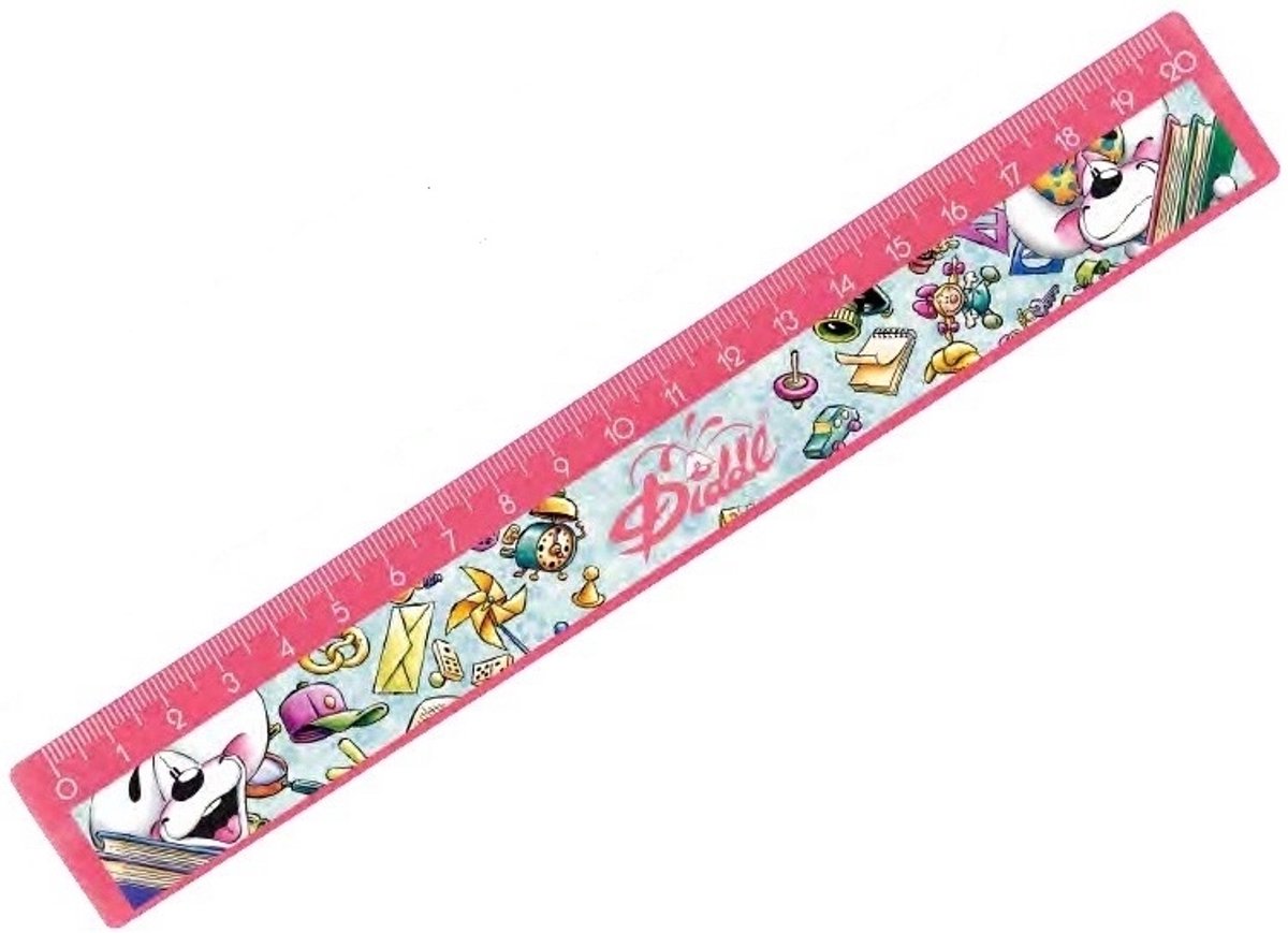 Diddl -liniaal of meetlat 20 cm - Diddlina in roze