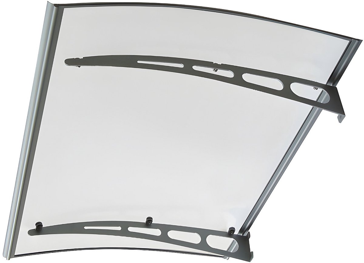 Vente-unique Luifel van aluminium 150 x 90 cm gebogen - grijs - NEONA