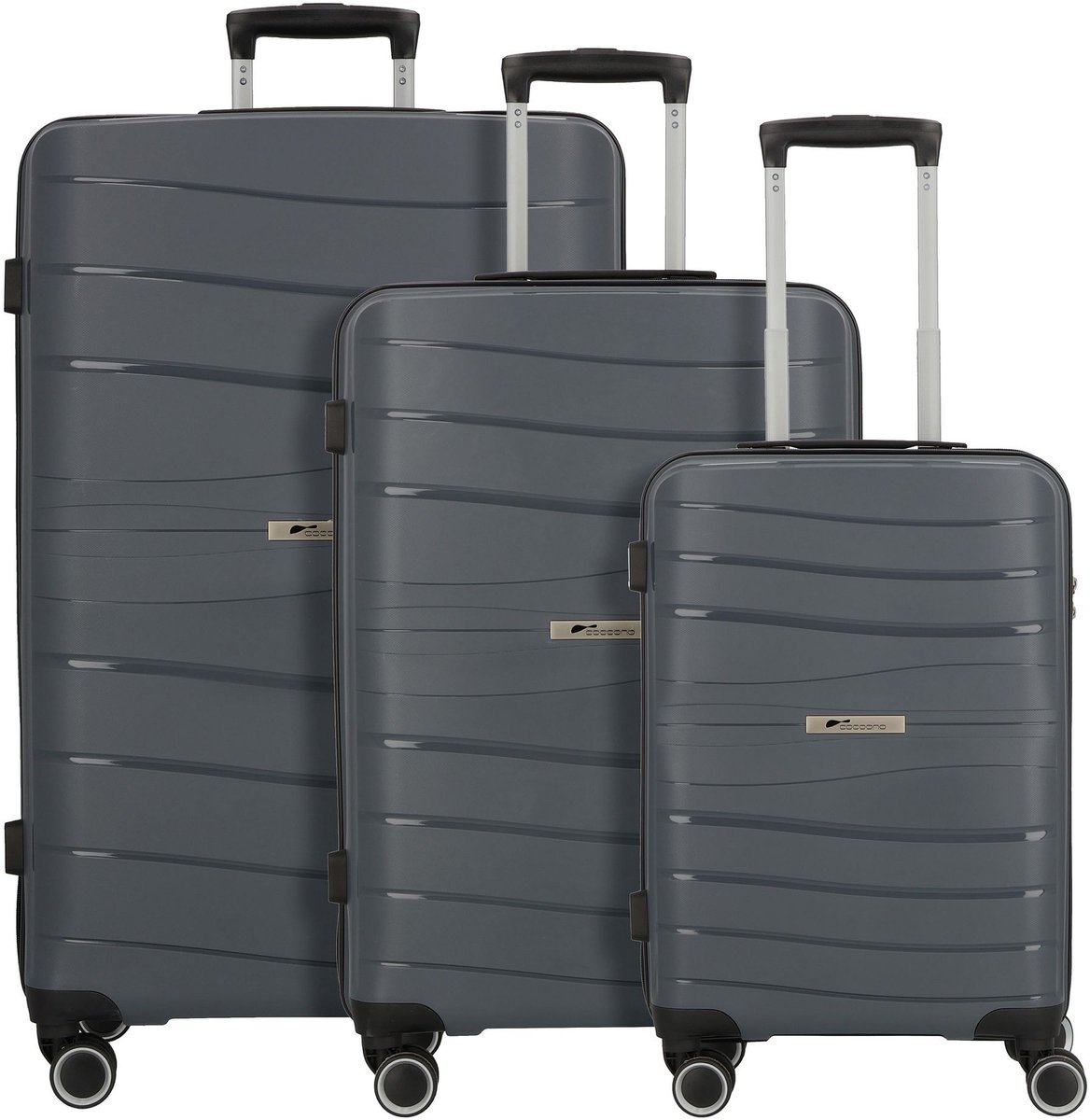 cocoono Leon 4 wielen Kofferset 3-delig - Harde bagage - TSA slot - anthrazit