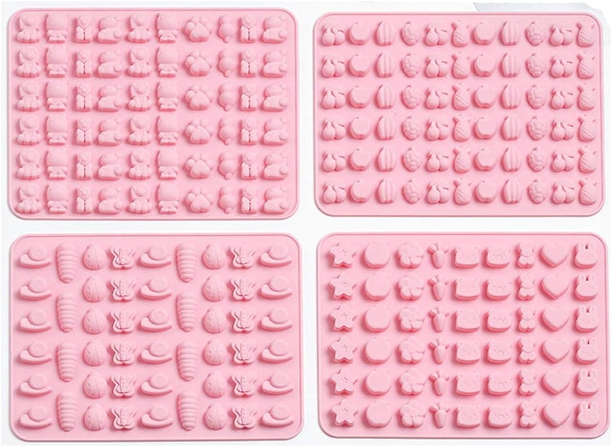 Silicone Gummy Vormen Set - Beer, Zeewezen, Fondant, Chocolade - 4 Stuks