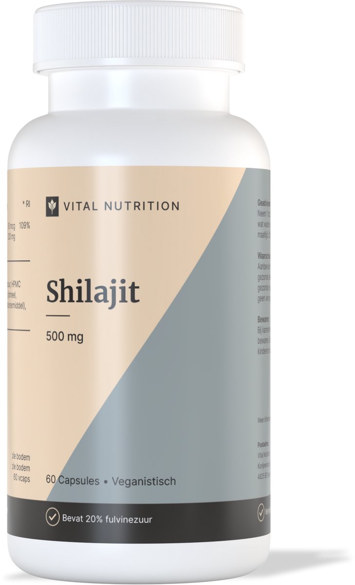Shilajit (Mumijo) - Sabinsa® - 20% fulvinezuur / 60% humuszuur - 1000 mg - Laboratorium getest - 60 capsules | Vital Nutrition
