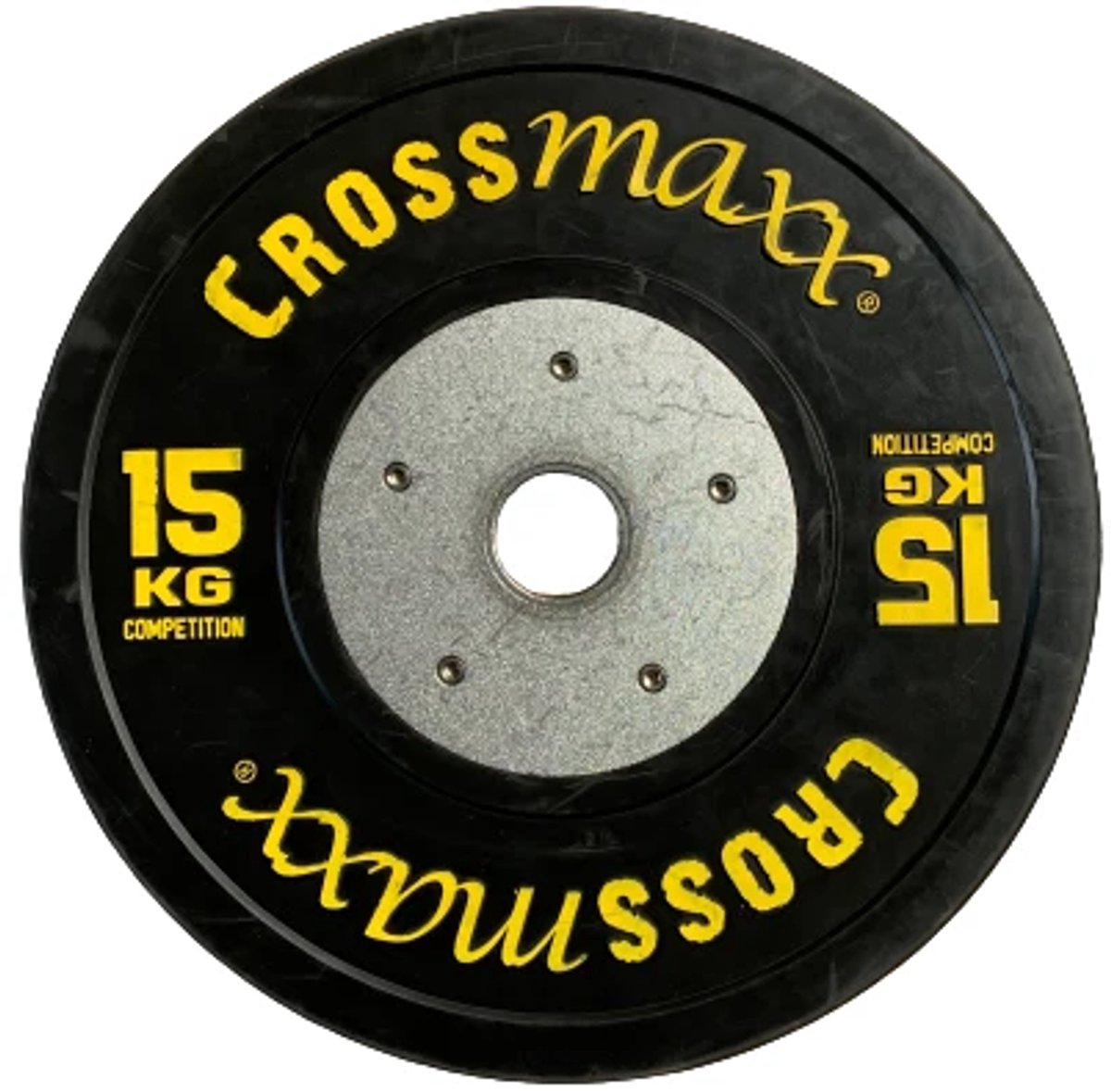 Lifemaxx Crossmaxx Competition Bumper Plate - Halterschijf - Zwart - 50 mm - 15 kg