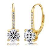 Boucles d'oreilles Titanix pour femmes – 2 carats Moissanite (Diamant de laboratoire) avec certificat GRA - Argent sterling 925, plaqué or 14k – Luxe boucles d'oreilles gouttes