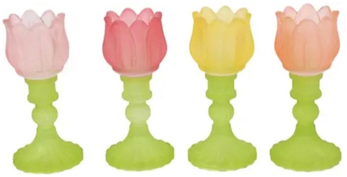 Countryfield Waxinehouder Tulp mat 17 cm multi