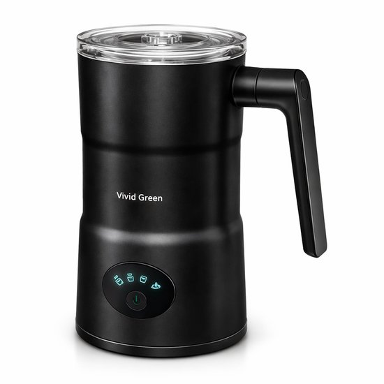 Melkopschuimer met Schenktuit - Elektrisch - 4-in-1 - Melkopschuimers - Melkschuimer Voor Melk - Milk Frother - Zwart - Vivid Green
