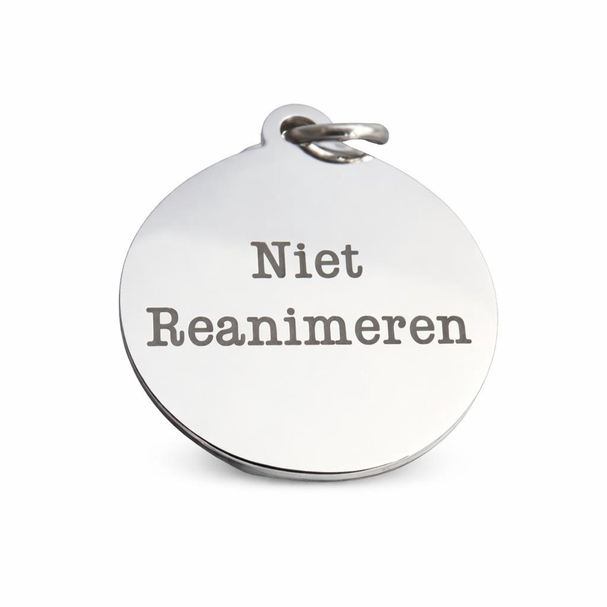 2 Love it Niet Reanimeren - Hanger - Penning - Rond - Stainless steel - 2 cm diameter - Zilverkleurig