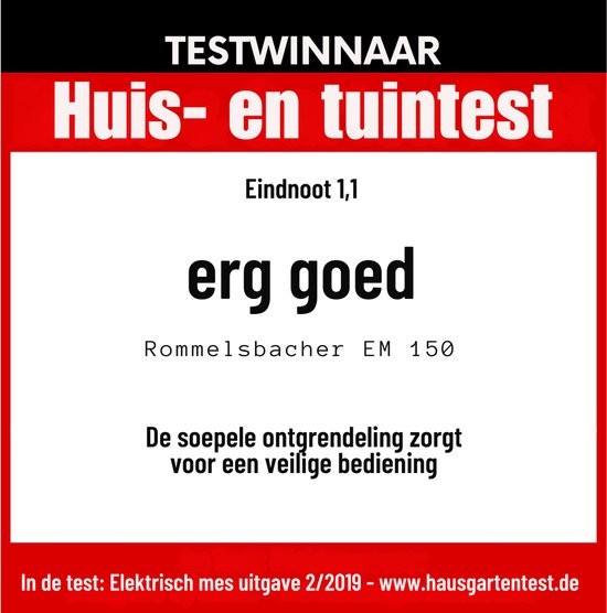 Testwinnaar 'Huis- en Tuintest' met een eindnoot van 1,1 "erg goed".
