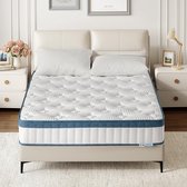 Tribesigns Pocketveringmatras - Matras 140x200 - 22cm dik - Binnenveringmatras met Gel-Traagschuim - met Oeko TEX Certificaat - 7 Zone Orthopedisch Matras - Pocketveringmatras Gemiddelde Hardheid H3