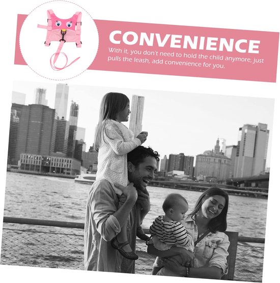 Baby Belt Baby Anti-lost Wristband Baby Carrier Baby Carrier Baby Carrier for Babies Baby Harness with Strap Toddler Harness Sling Child Polyester Pink Cartoon Suspenders van XIAPIA — afbeelding 3