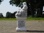 Bouddha sur Socle - 55 cm - Pierre