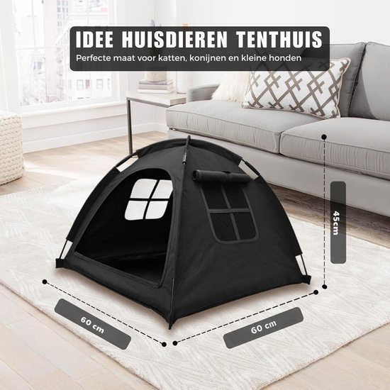 Kattentent - Huisdier tent - Draagbaar Dierenhuis - Kattenhol - Kattenmand Voor Binnen En Buiten - Dierentent - 57,9 x 57,9 x 45 cm van Furbo — afbeelding 3
