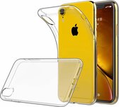 iPhone XR Hoesje Siliconen Case Transparant - 2x iPhone XR Screenprotector Tempered Glass Screen Protector