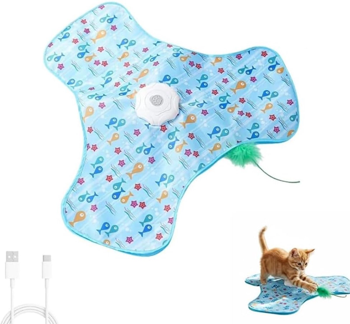 Kraftverdia - Interactief kattenspeelgoed - Jachtspeeltje Voor Katten - kattenspeelgoed - kattenspeeltjes - Oplaadbaar kattenspeelgoed - Verstoppertje spelen met kattenspeeltje - Met bewegingssensor(B)
