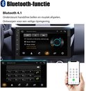 Scherm met Bluetooth-functies: handsfree bellen, muziek afspelen, Android 15 met nummeriek toetsenbord en iPhone-gespreksscherm.
