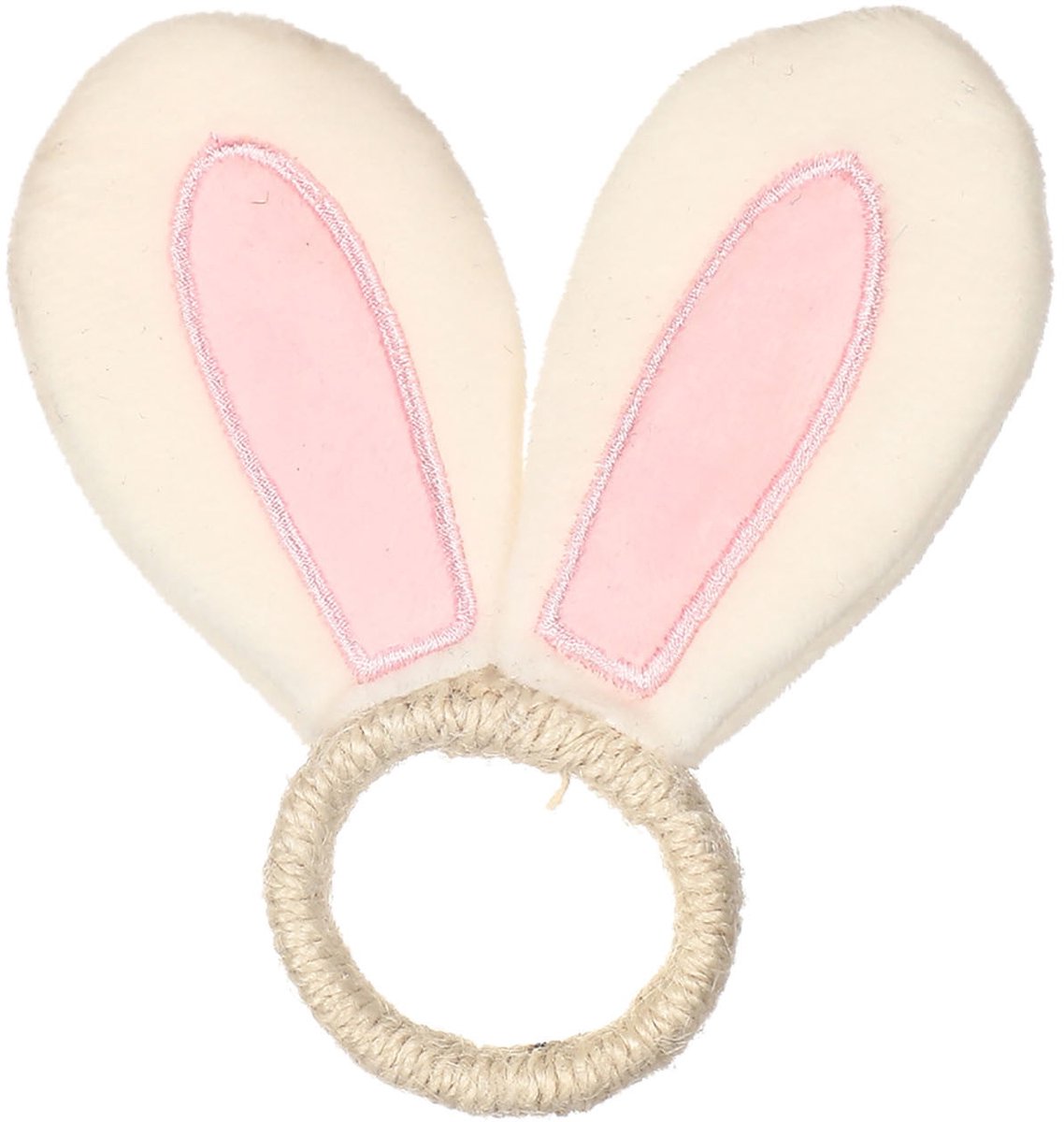 Zes servetringen in de vorm van een konijn met roze oortjes, 10,9 cm x 4,1 cm, perfect voor de lente, bruiloften, diners, banketten en andere gelegenheden.