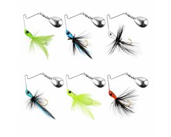 S&D | Mini Spinnerbait Set 6 Stuks – 1.75g 4cm – Ultralicht Roofvis Kunstaas – Baars & Forel