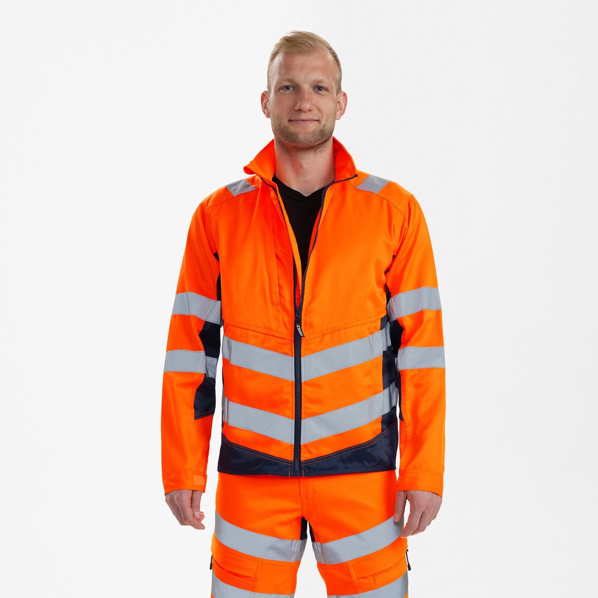Engel Safety Light werkjack 1545-319 - Hi-vis Orange / Blue Ink - M