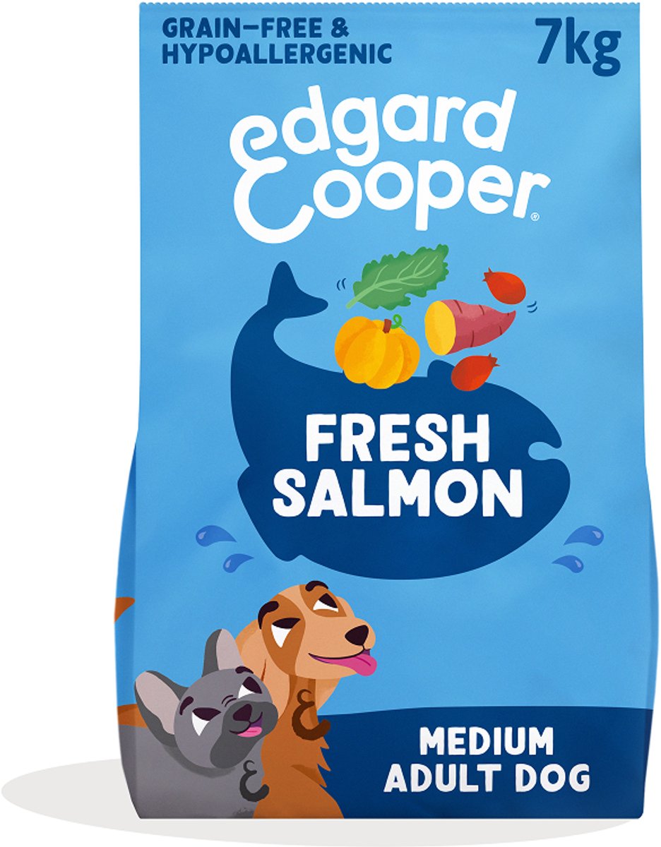 Bol.com Edgard & Cooper Adult Hondenbrokken Voor Medium Honden, Verse Zalm, 7Kg, Hypoallergeen Recept Met Natuurlijke Ingrediënt... aanbieding