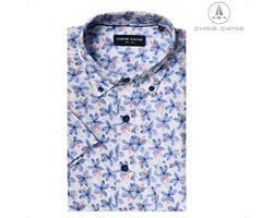 Chris Cayne - Blouse 1340 blauw/wit/rood print KM - maat XXL