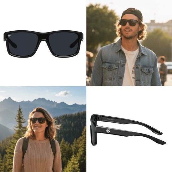 MowMow Vivid Zonnebril - Gepolariseerd - Heren - Dames - Zwart frame van Merkloos — afbeelding 5