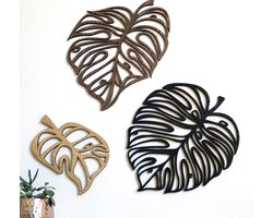 Monstera Leaves - Set van 3 - Houten muurkunst - Huis - Keuken/ wanddecoratie/ wanddecoratie voor huis