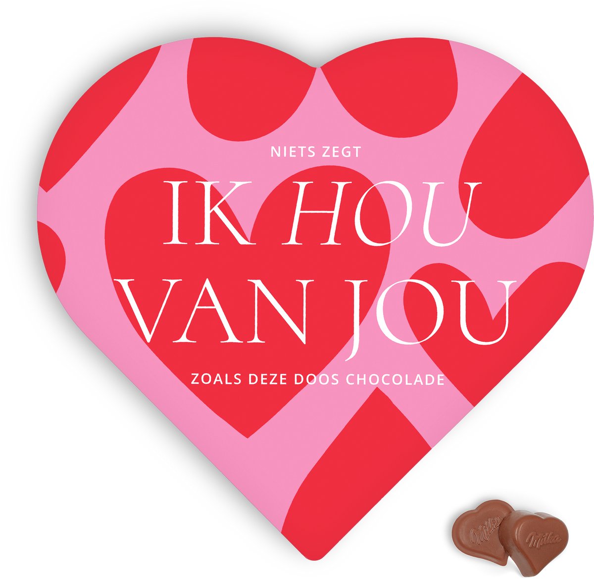 Milka Hart Cadeaubox - "Hou van jou" - 30 chocolade Pralines - Chocolade cadeau